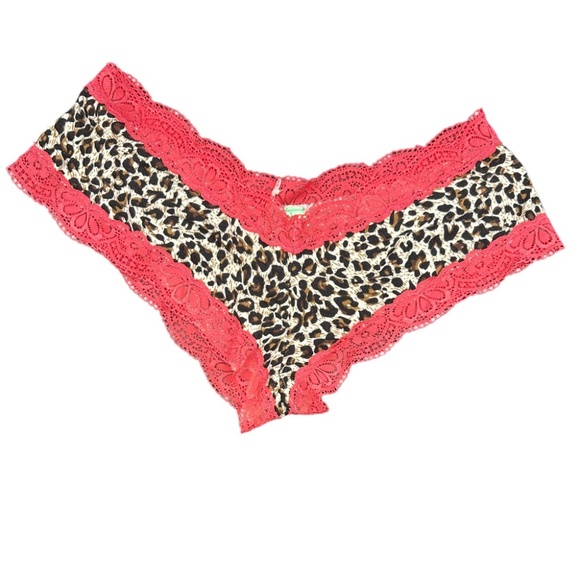 NWOT Honeydew Intimates Leopard Print Panties with Red Lace Trim - Size Large - Picture 1 of 2